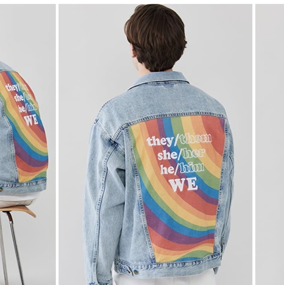 Levi's Liberation Pride Trucker Jean Jacket XXL Very Oversized - Picture 4 of 6
